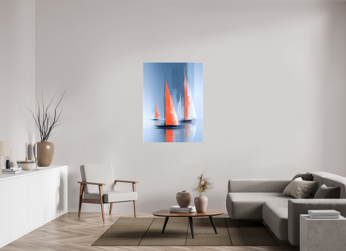90 x 120 cm, Leinwand glänzend Orange Zeichen