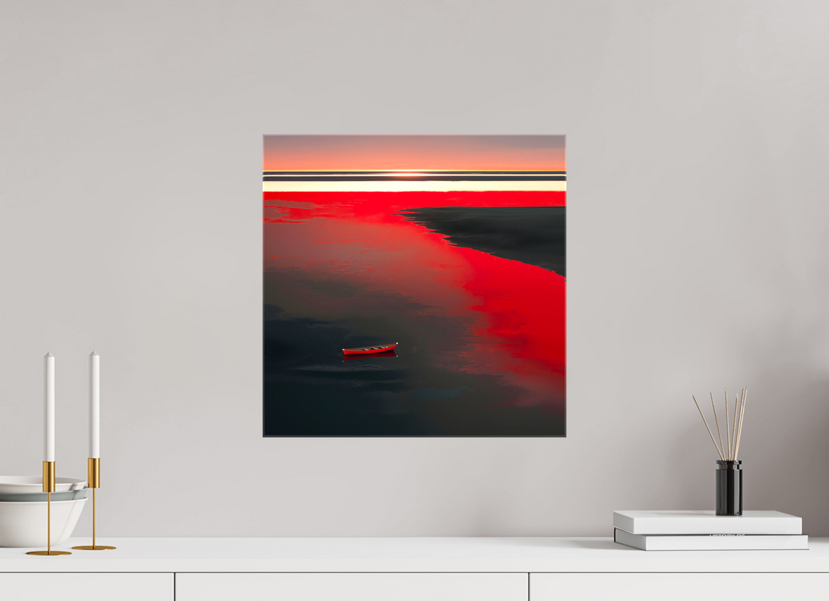40 x 40 cm, Leinwand glänzend Allein im Rot