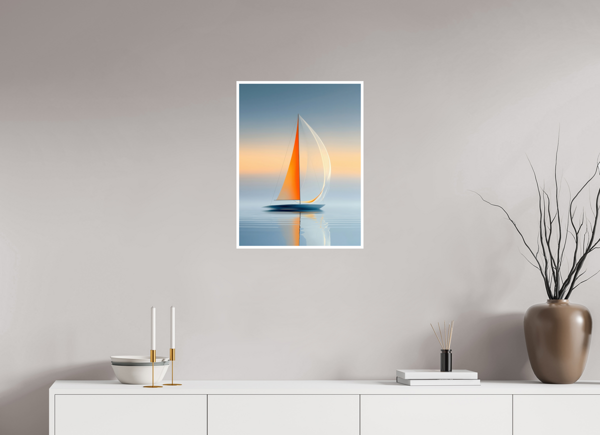 45 x 60 cm, Fine Art Print Hahnemühle Baryta Ein Segel, ein Horizont