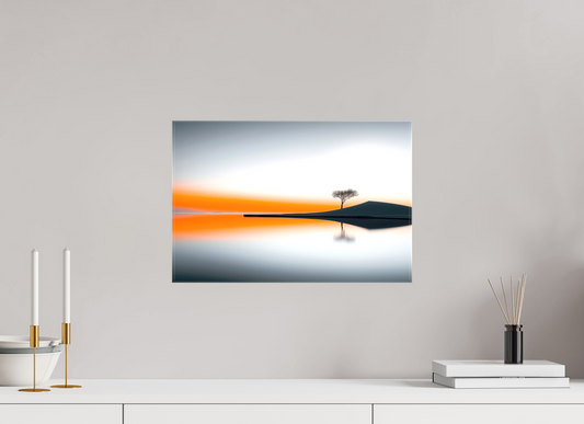 45 x 30 cm, Leinwand glänzend Uferlinie im Morgenlicht—Wandkunst, Fine Art Print, Leinwand, Acryldruck, Alu-Dibond