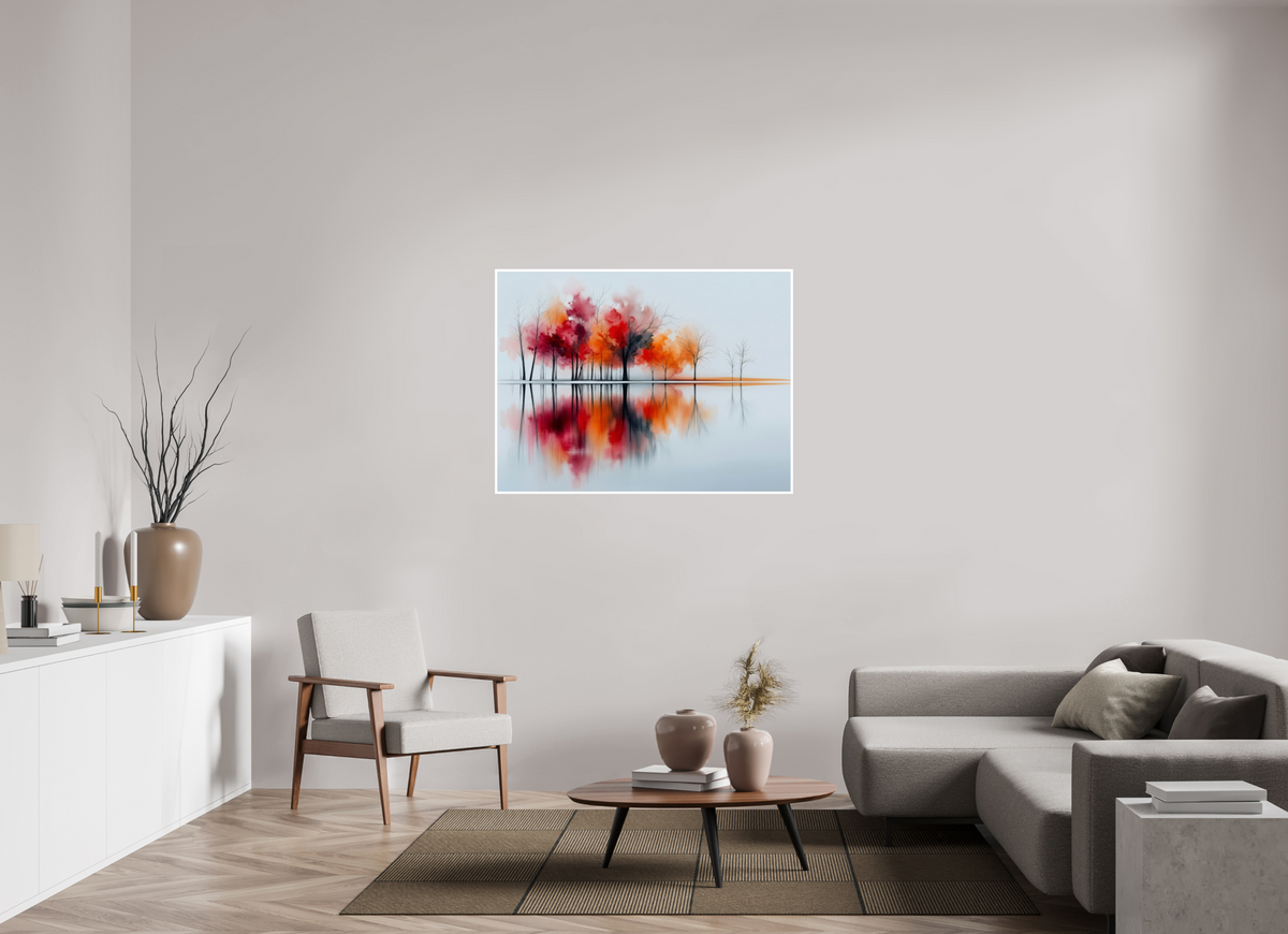 120 x 90 cm, Fine Art Print Hahnemühle Baryta Uferträume – Sinfonie in Zinnober