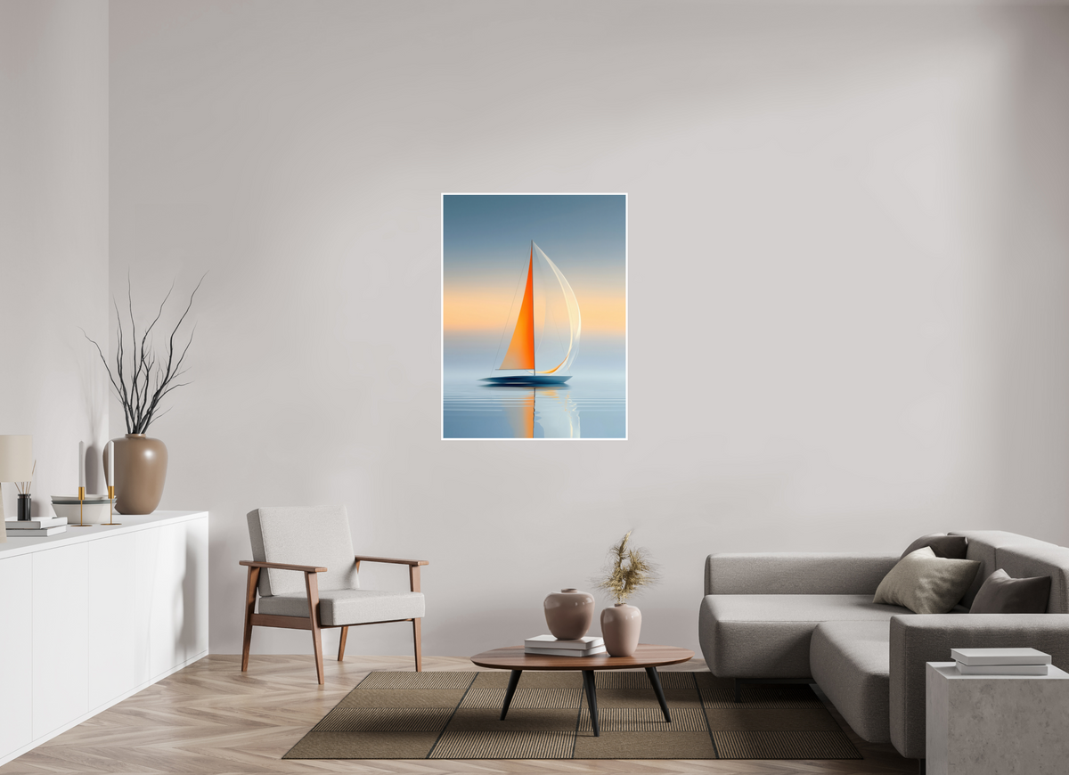 90 x 120 cm, Fine Art Print Hahnemühle Baryta Ein Segel, ein Horizont