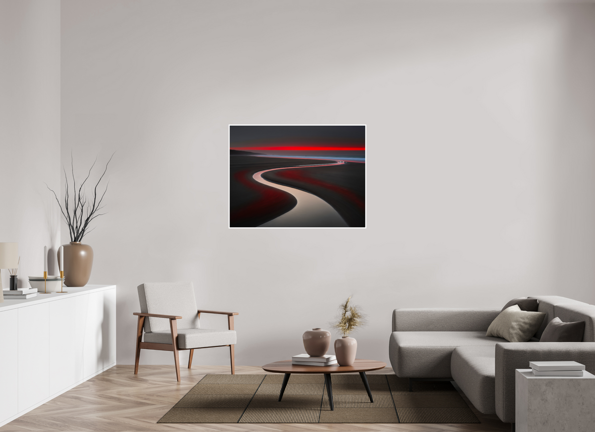 120 x 90 cm, Fine Art Print Hahnemühle Baryta Wattenmeer - die Linie des Lichts—Wandkunst, Fine Art Print, Leinwand, Acryldruck, Alu-Dibond