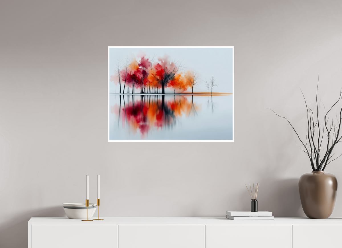 80 x 60 cm, Fine Art Print Hahnemühle Baryta Uferträume – Sinfonie in Zinnober
