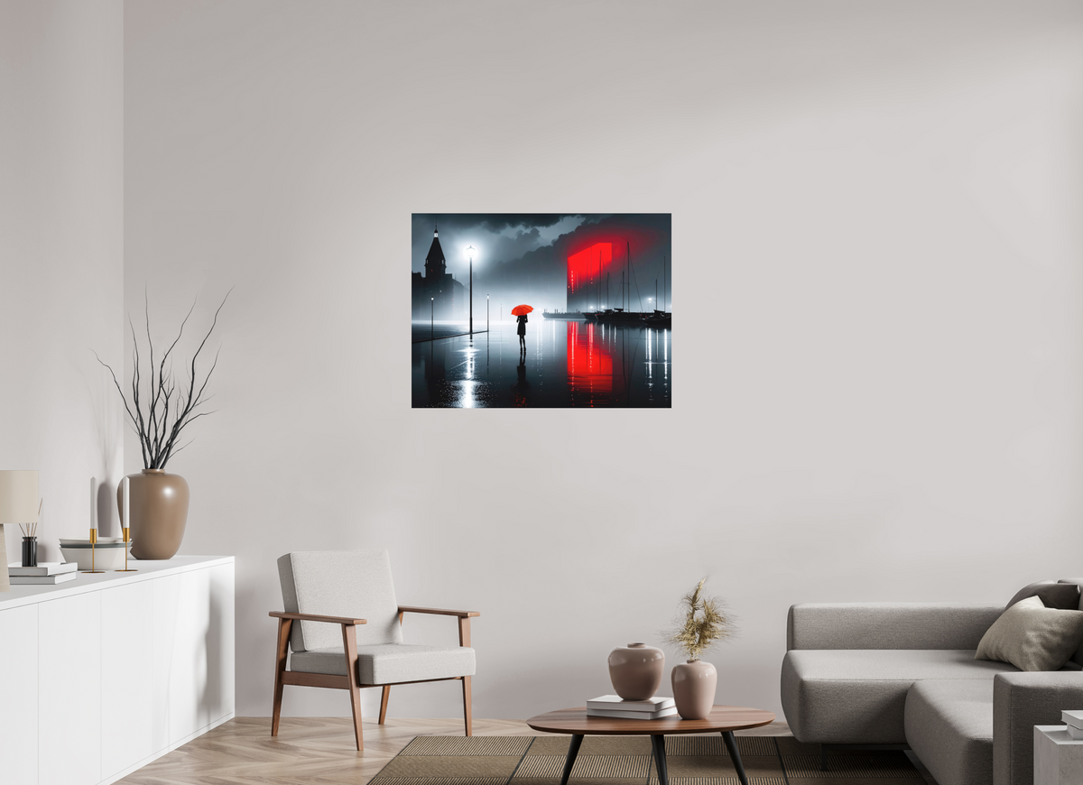100 x 75 cm, Fine Art Pigmentdruck hinter Acrylglas Frau am Seglerhafen bei Nacht-01