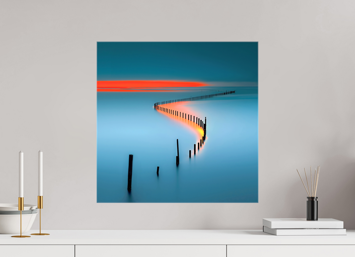 50 x 50 cm, Leinwand glänzend Lichtweg im Watt
