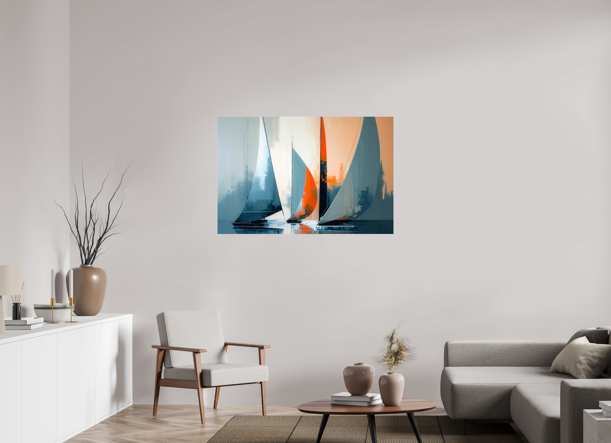 120 x 80 cm, Acrylglas glänzend standard Segelboote abstrakt-14-32—Wandkunst, Fine Art Print, Leinwand, Acryldruck, Alu-Dibond