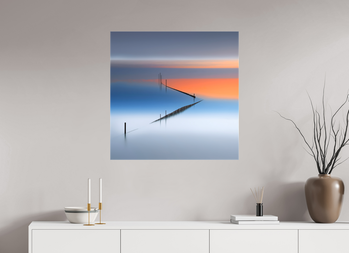 80 x 80 cm, Leinwand glänzend Stille Linien—Wandkunst, Fine Art Print, Leinwand, Acryldruck, Alu-Dibond