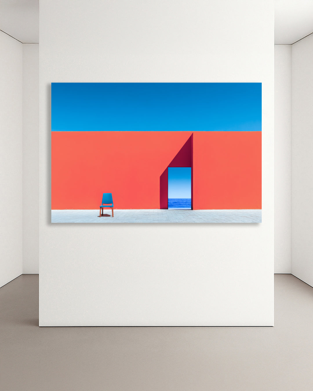 Minimalistische Leinwandkunst – Einladung zur Weite-02 – klare geometrische Komposition