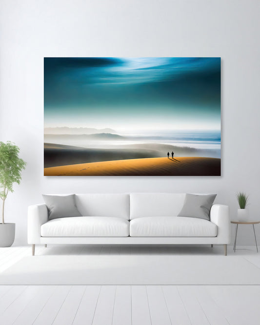 Between light and silence – premium art print on canvas – dreamy dune landscape