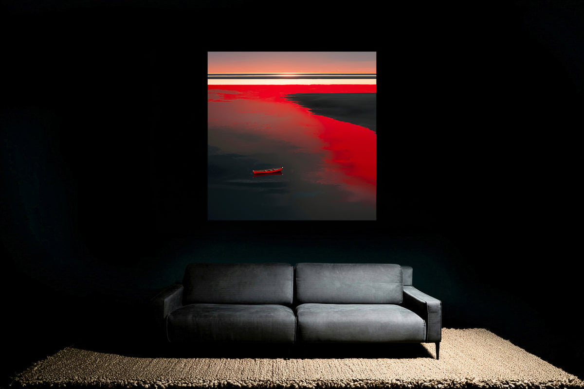 Solo nel rosso—Arte murale, Stampa fine art, Tela, Stampa su acrilico