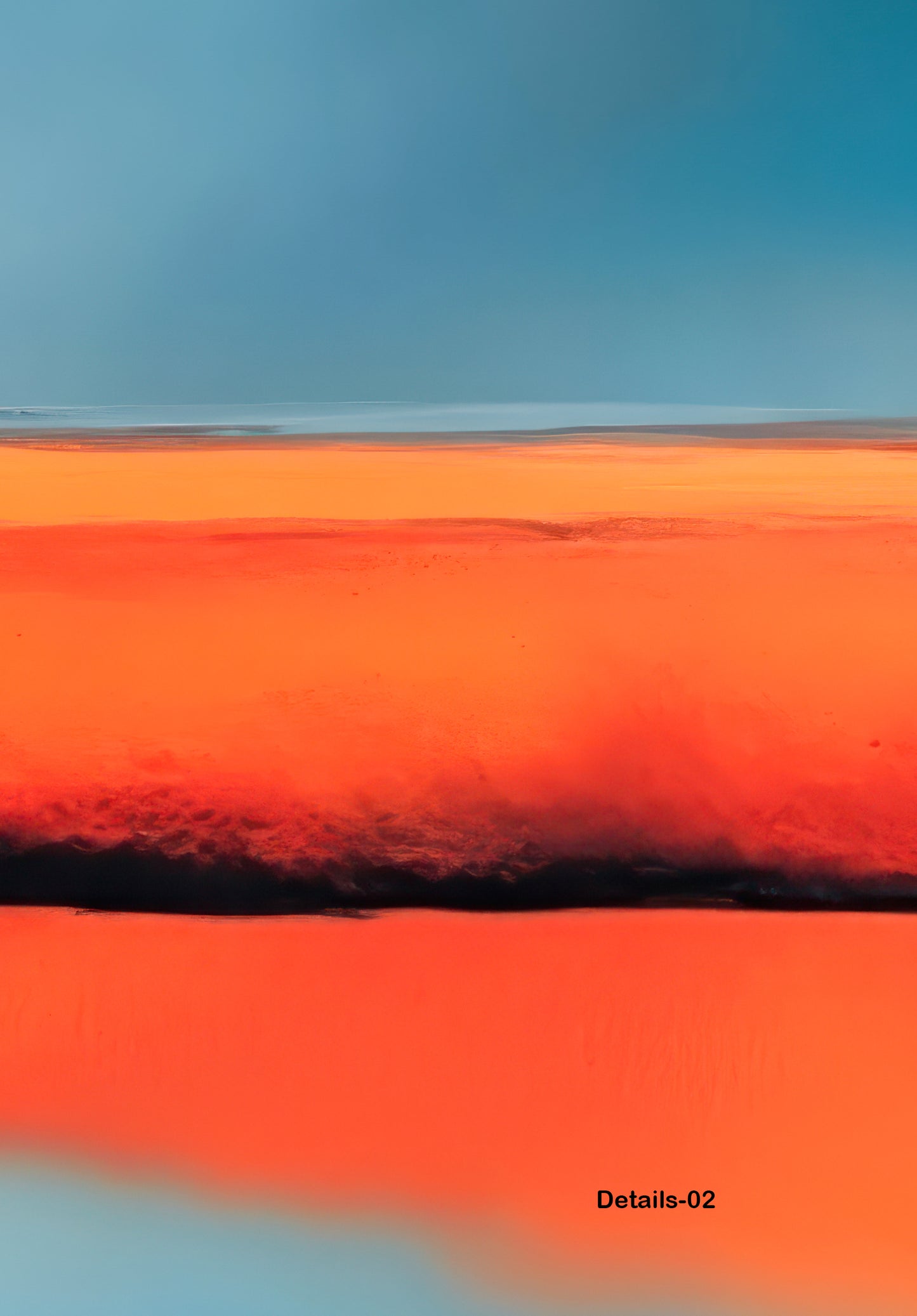Arrêt bleu sur rive rouge—Art mural, impression d'art, toile, impression acrylique, Alu-Dibond
