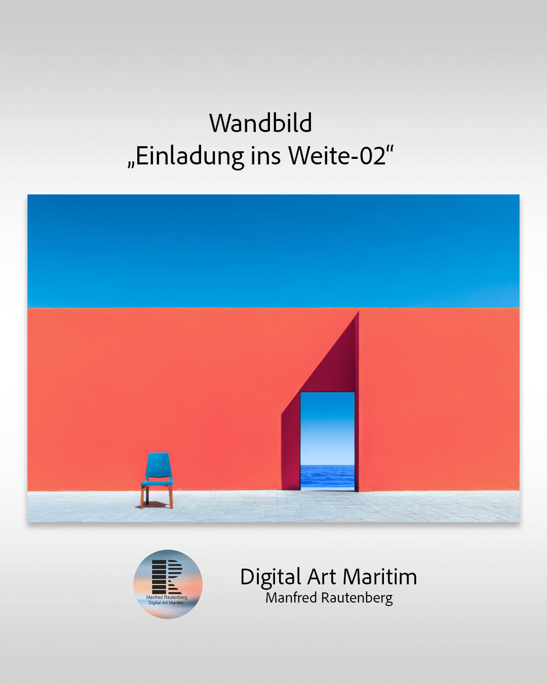 Minimalistische Leinwandkunst – Einladung zur Weite-02 – klare geometrische Komposition