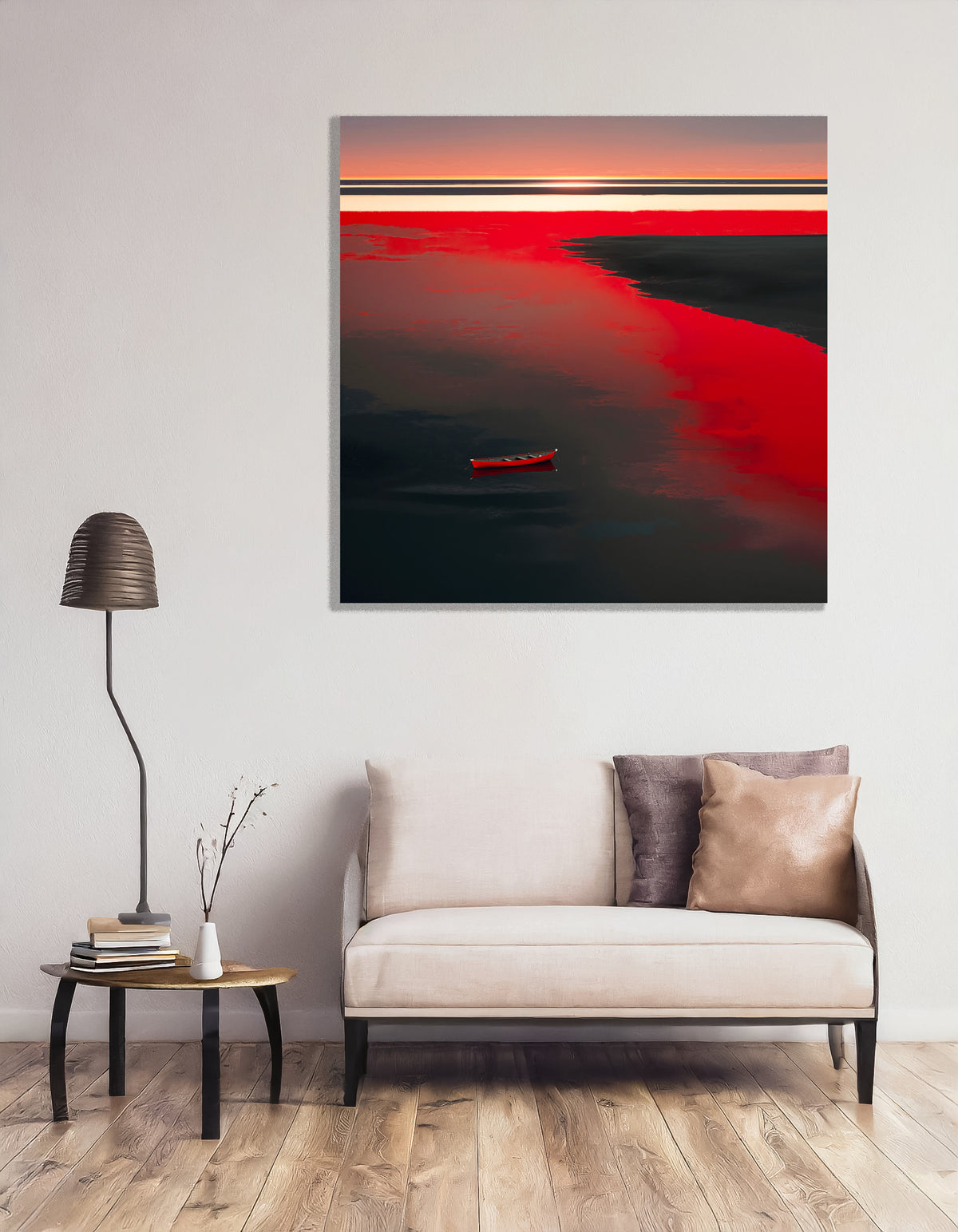 Solo nel rosso—Arte murale, Stampa fine art, Tela, Stampa su acrilico