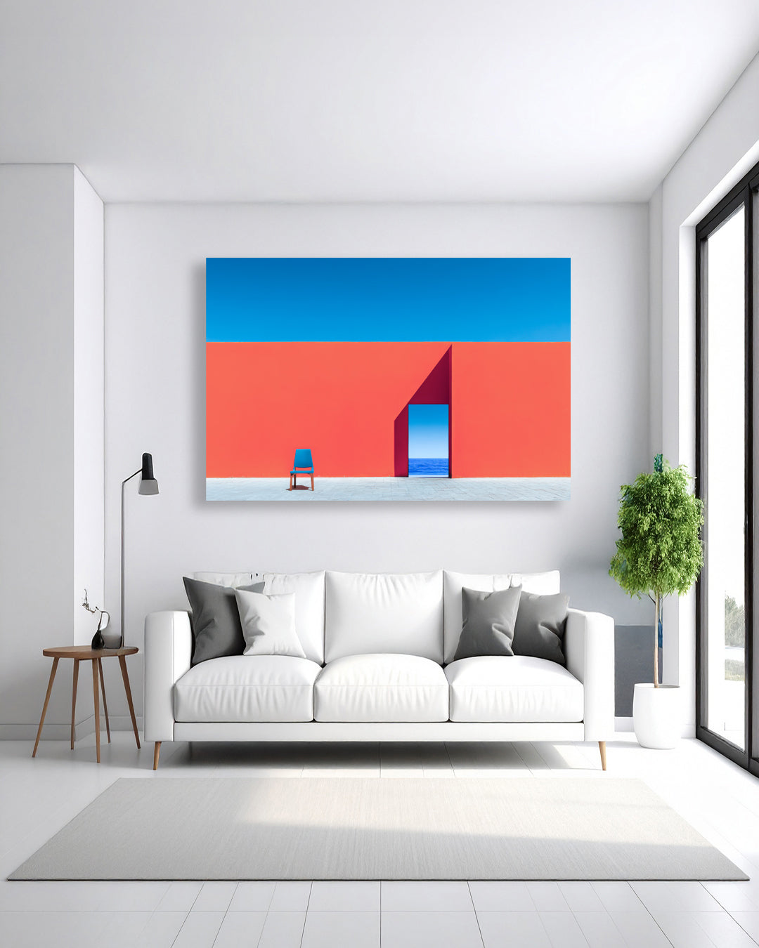 Minimalistische Leinwandkunst – Einladung zur Weite-02 – klare geometrische Komposition
