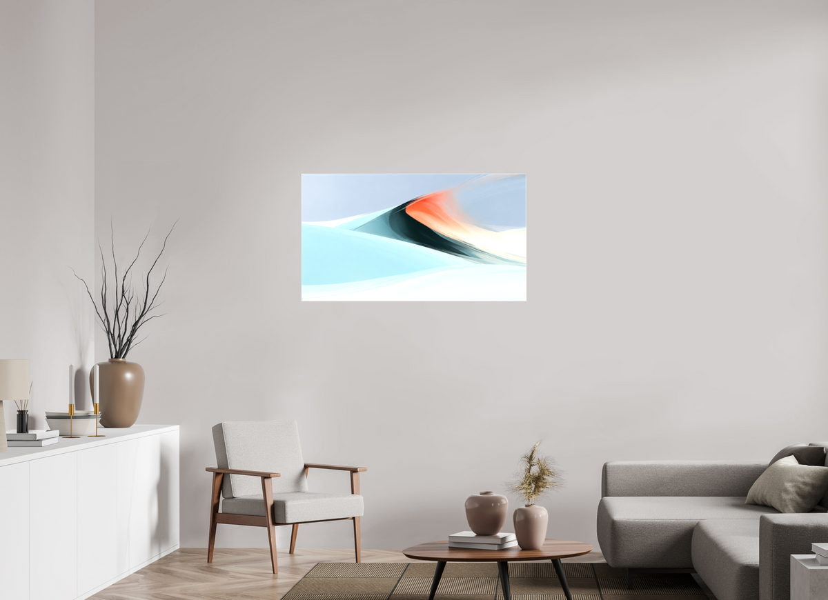 112 x 63 cm, Leinwand glänzend Licht über der Düne