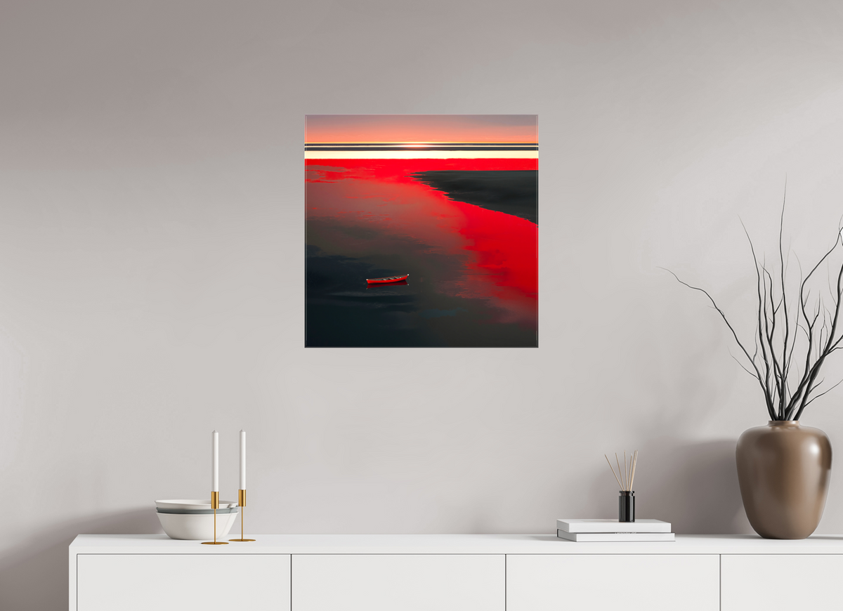 60 x 60 cm, Leinwand glänzend Allein im Rot