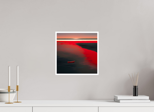 30 x 30 cm, Fine Art Print Hahnemühle Baryta Allein im Rot