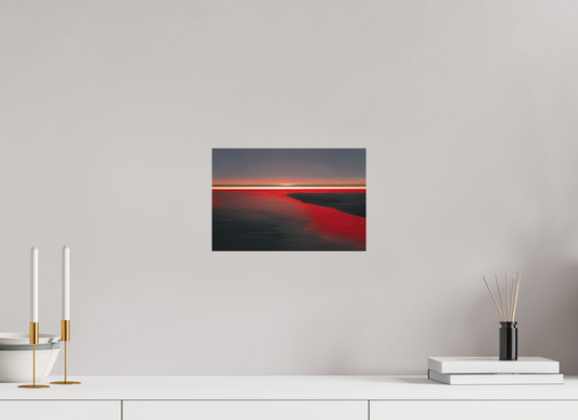 30 x 20 cm, Fine Art Pigmentdruck hinter Acrylglas Roter Spiegel des Watts, Wandbild als Kunstdruck, Acrylglas-Druck oder Leinwand