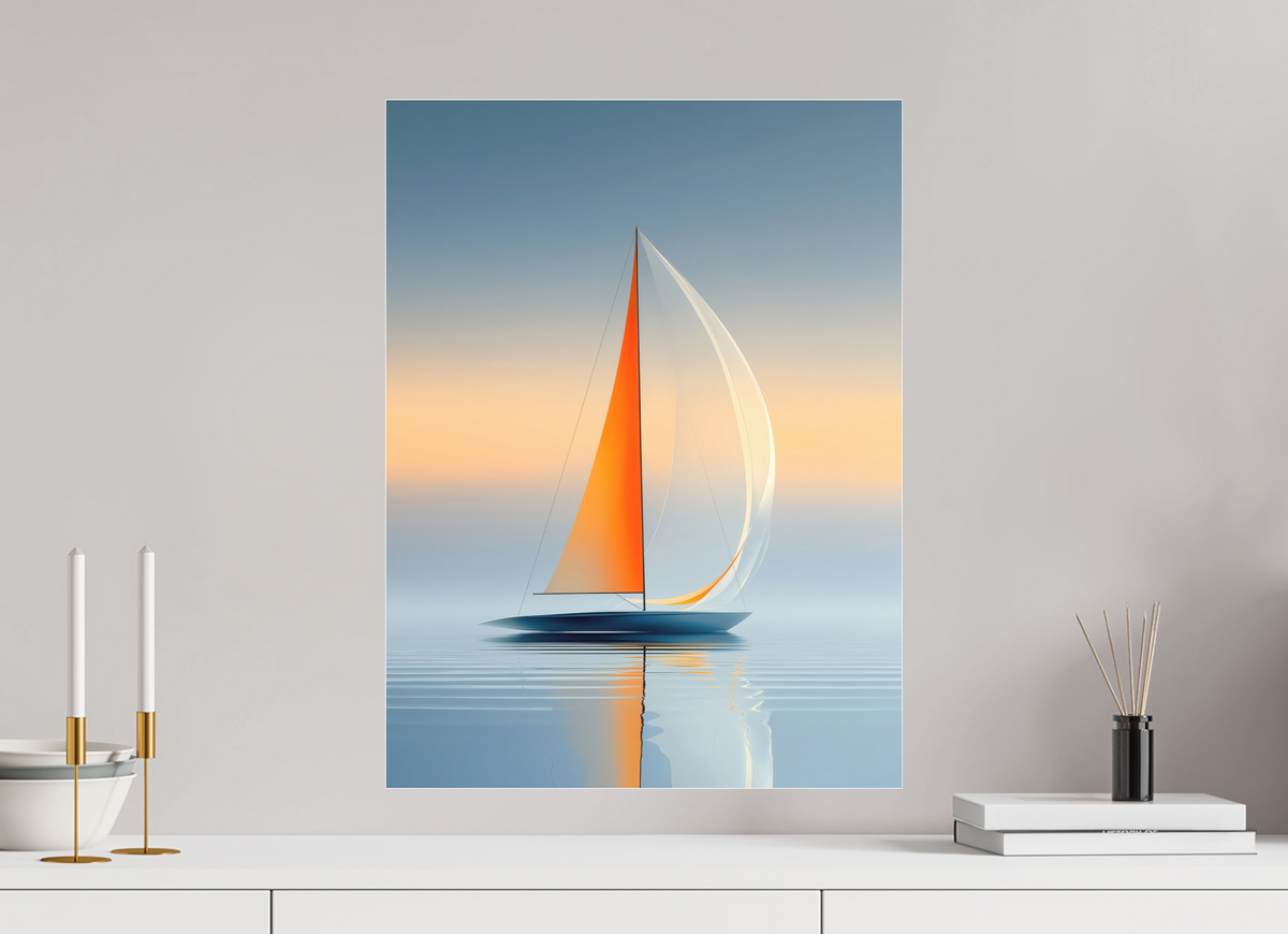45 x 60 cm, Fine Art Pigmentdruck hinter Acrylglas Ein Segel, ein Horizont