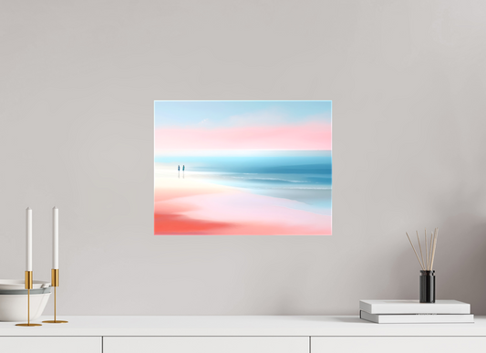 40 x 30 cm, Leinwand glänzend Zwei Frauen am Meer—Wandkunst, Fine Art Print, Leinwand, Acryldruck, Alu-Dibond