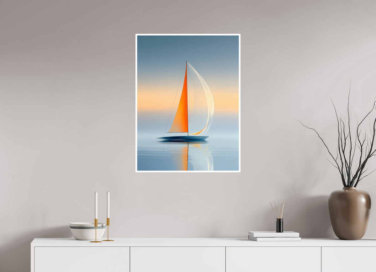 60 x 80 cm, Fine Art Print Hahnemühle Baryta Ein Segel, ein Horizont