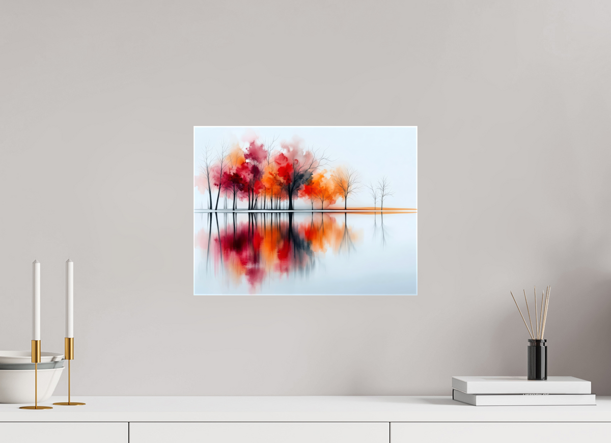 40 x 30 cm, Leinwand glänzend Uferträume – Sinfonie in Zinnober