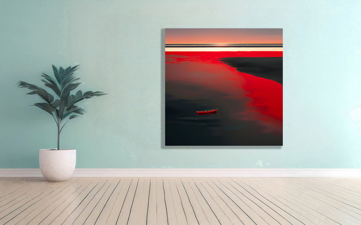 Solo nel rosso—Arte murale, Stampa fine art, Tela, Stampa su acrilico