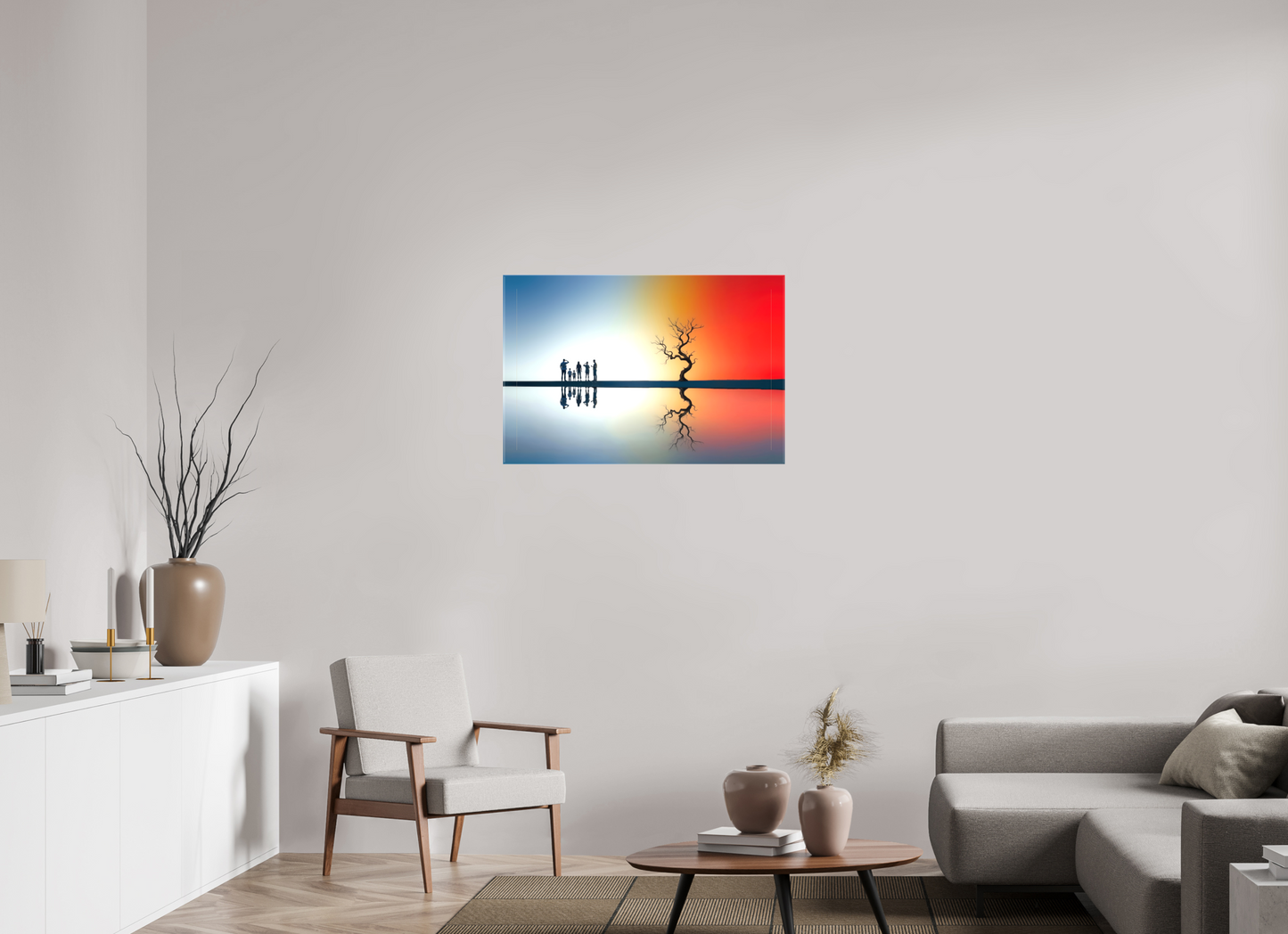 90 x 60 cm, Leinwand glänzend Begegnung am stillen Meer