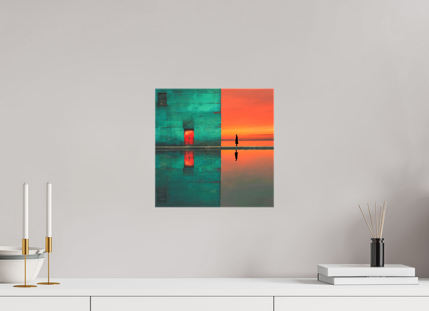 30 x 30 cm, Leinwand glänzend Schwelle zum Meer—Wandkunst, Fine Art Print, Leinwand, Acryldruck, Alu-Dibond