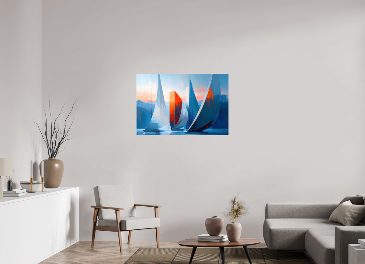105 x 70 cm, Acrylglas glänzend standard Segelboote abstrakt-15-32—Wandkunst, Fine Art Print, Leinwand, Acryldruck, Alu-Dibond