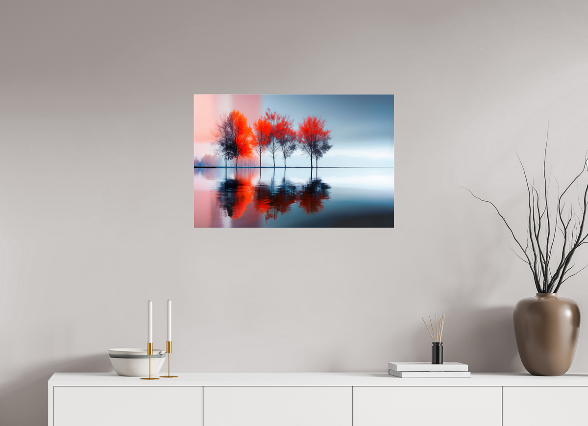 75 x 50 cm, Acrylglas glänzend standard Stille in Rot—Wandkunst, Fine Art Print, Leinwand, Acryldruck, Alu-Dibond