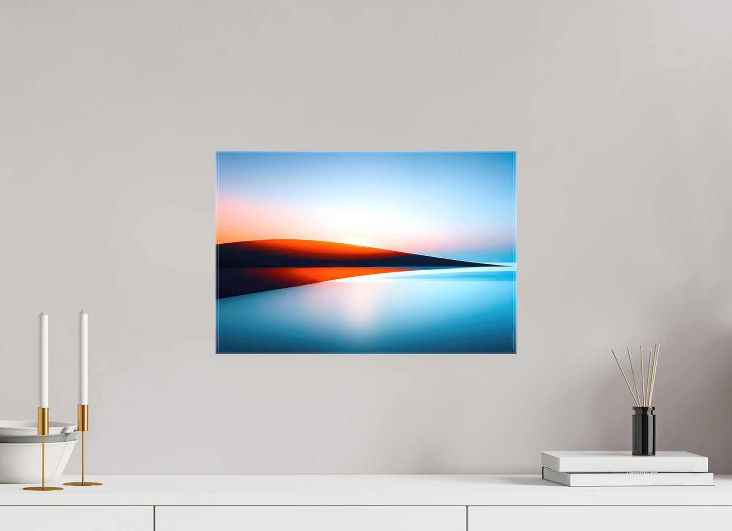 45 x 30 cm, Leinwand glänzend Lichtlinie am Horizont-01