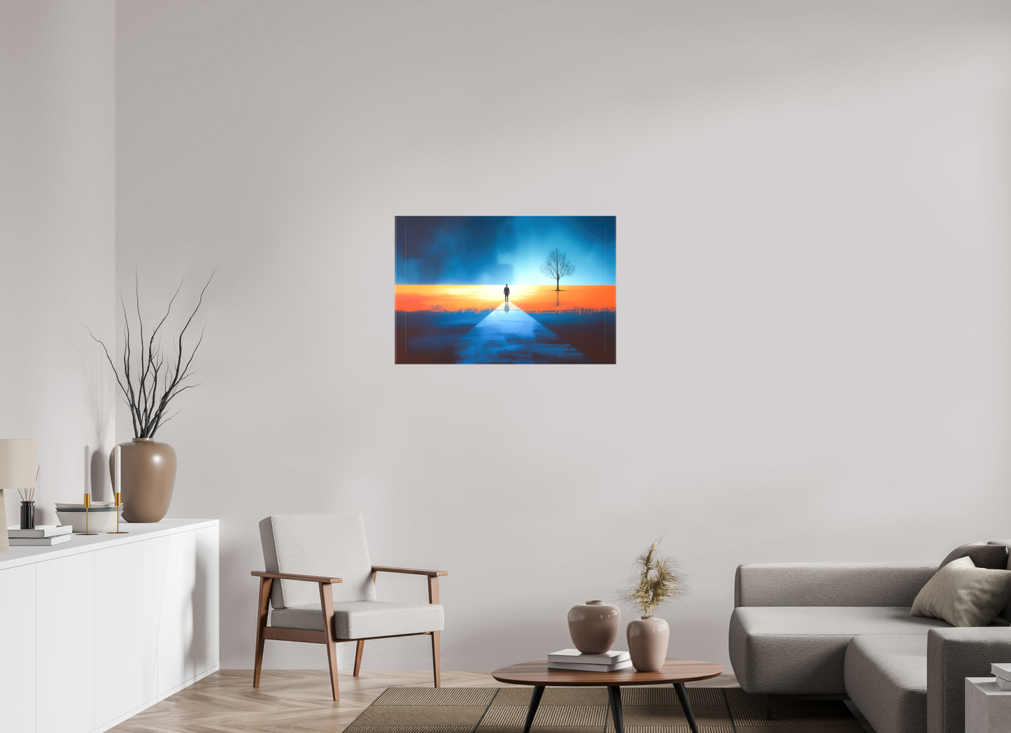 90 x 60 cm, Leinwand glänzend Der Pfad ins Zwischenlicht