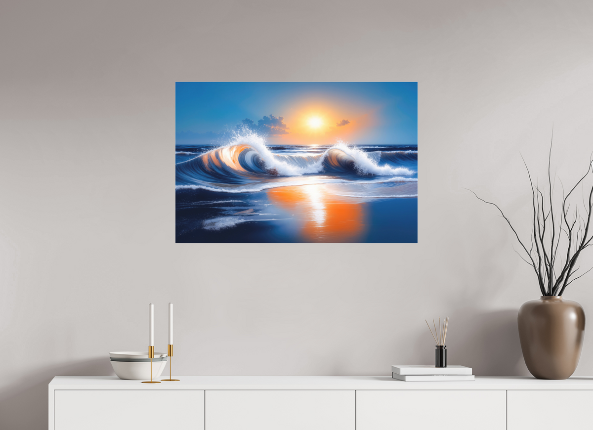 90 x 60 cm, Fine Art Pigmentdruck hinter Acrylglas Brandung im Licht—Wandkunst, Fine Art Print, Leinwand, Acryldruck, Alu-Dibond