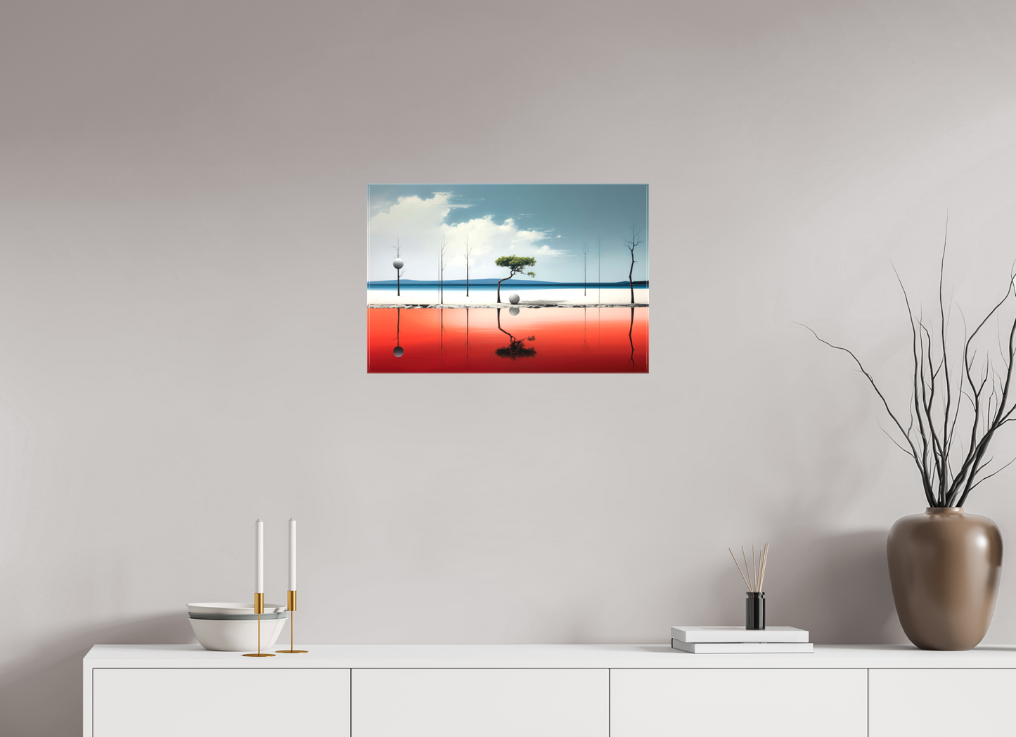 60 x 40 cm, Leinwand glänzend Balance am Rand des Wassers