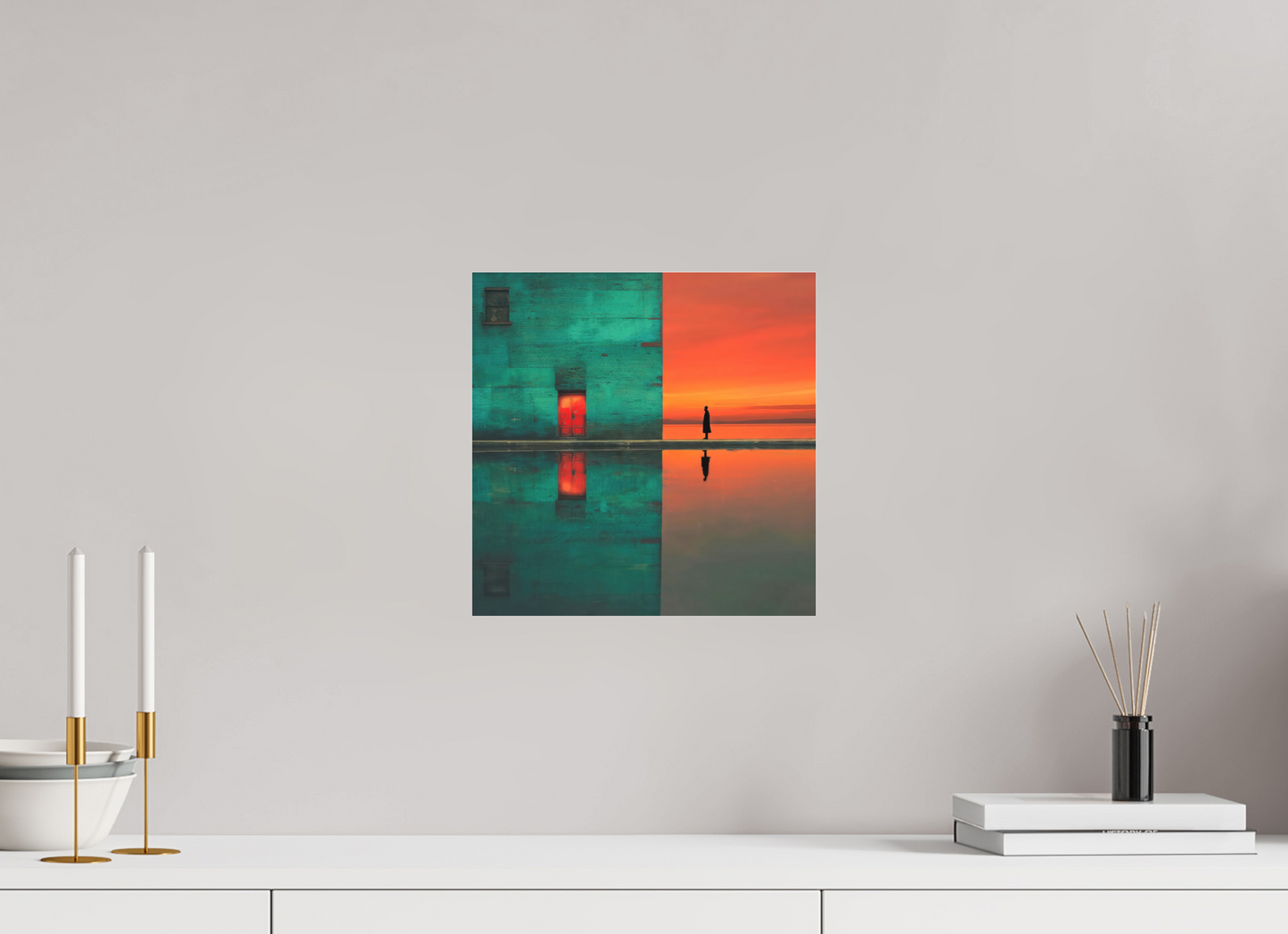 30 x 30 cm, Fine Art Pigmentdruck hinter Acrylglas Schwelle zum Meer—Wandkunst, Fine Art Print, Leinwand, Acryldruck, Alu-Dibond
