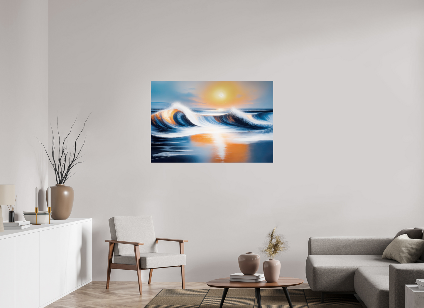120 x 80 cm, Acrylglas glänzend standard Dialog der Wellen