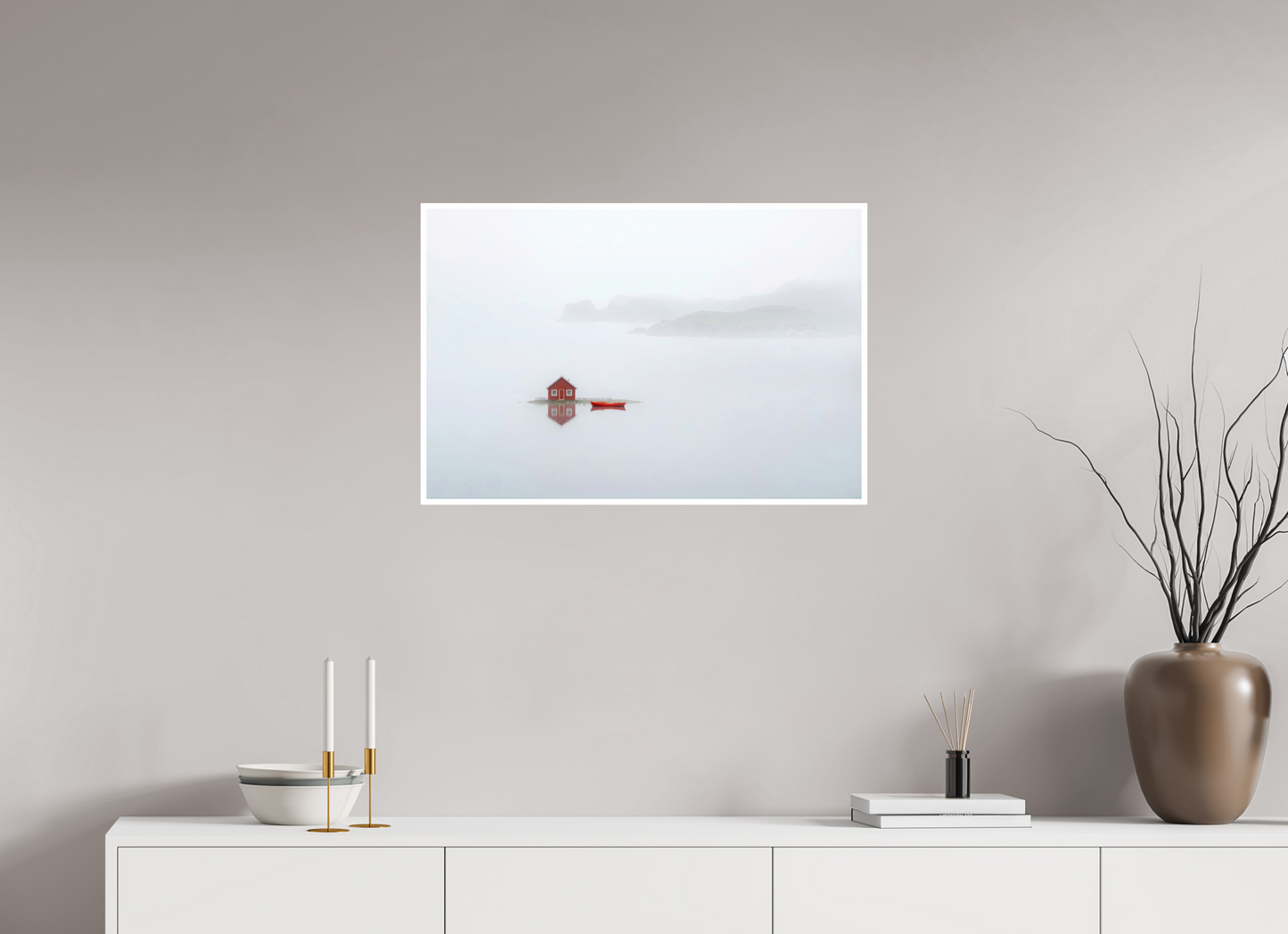75 x 50 cm, Fine Art Print Hahnemühle Baryta Im Küstennebel ein Zuhause--Wandbild, Wandkunst, Fine Art Print, Leinwand, Acryldruck, Alu-Dibond