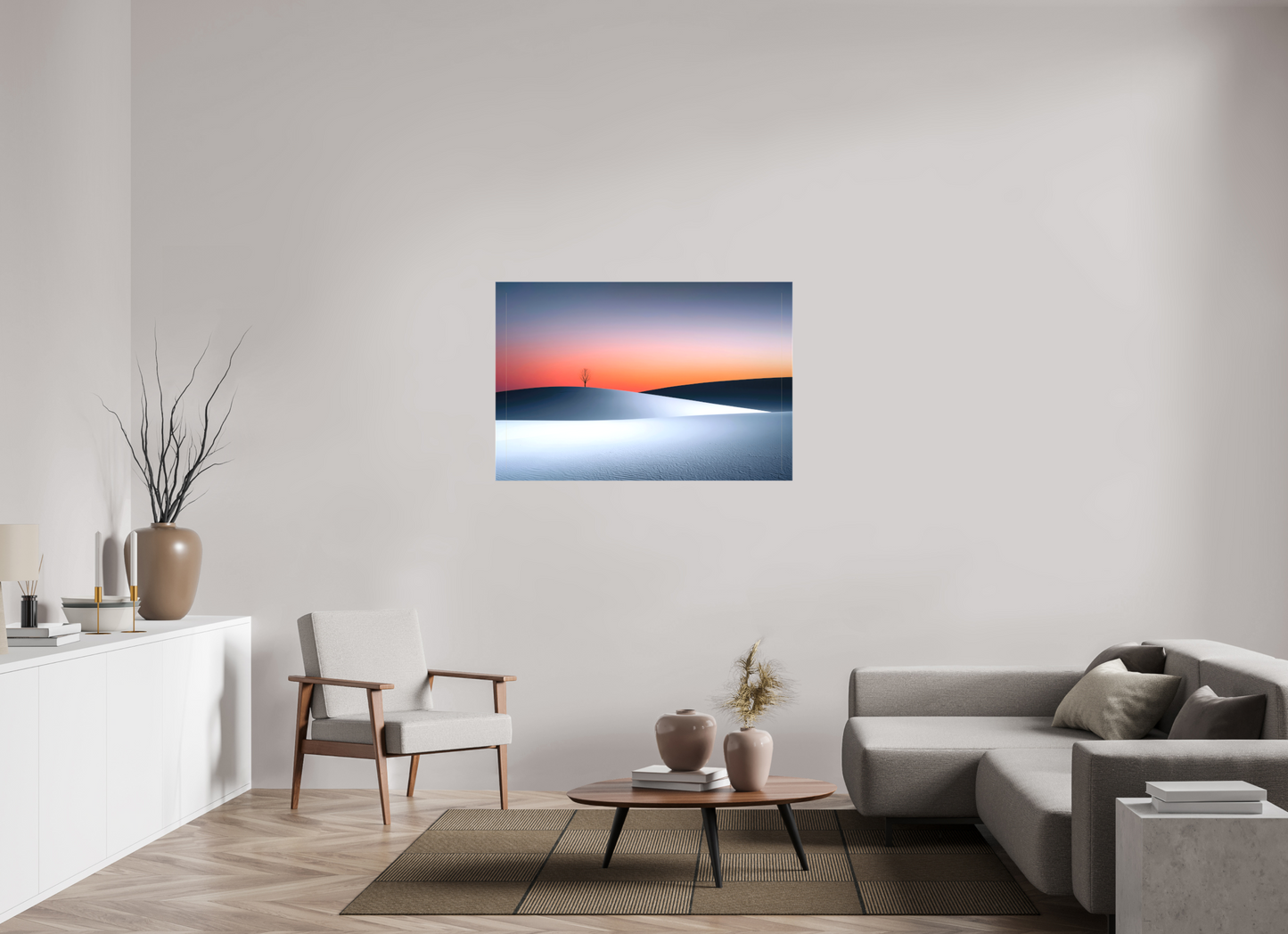 120 x 80 cm, Leinwand glänzend Kälte und Glut