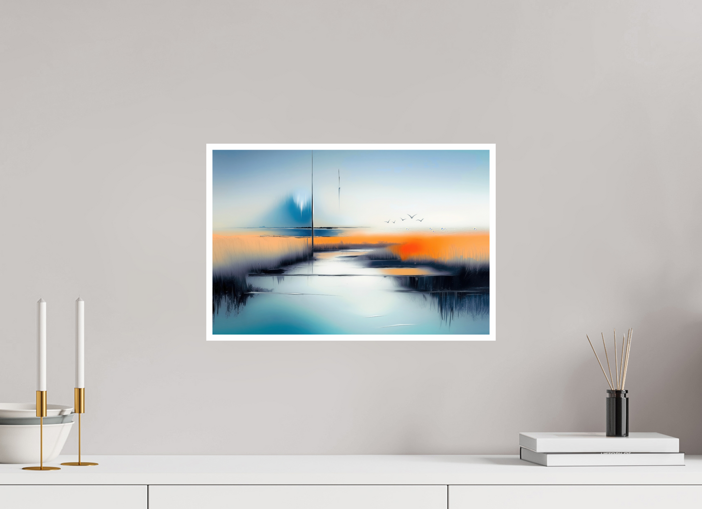 45 x 30 cm, Fine Art Print Hahnemühle Baryta Salzwiese im schwebenden Licht