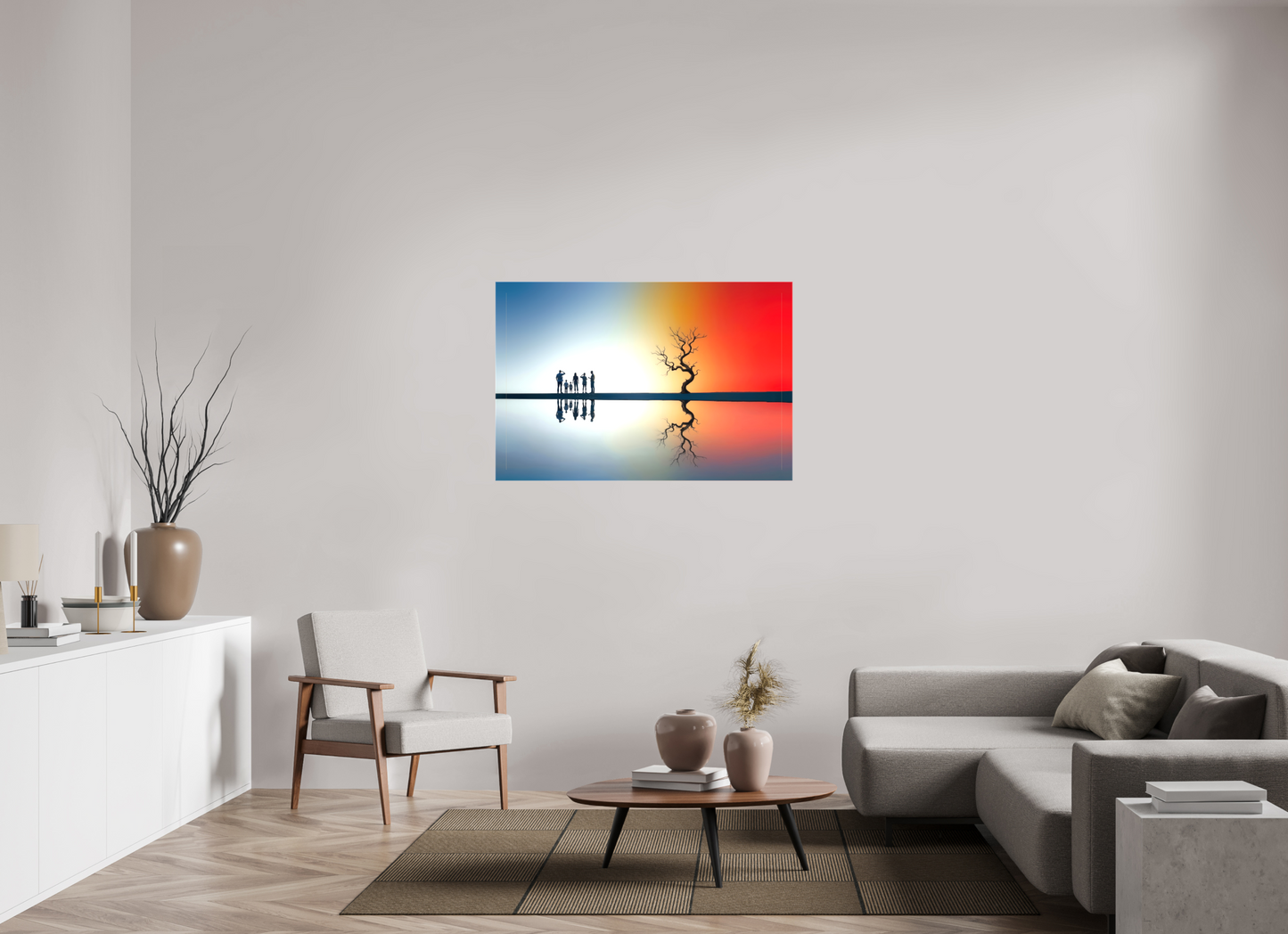 120 x 80 cm, Leinwand glänzend Begegnung am stillen Meer