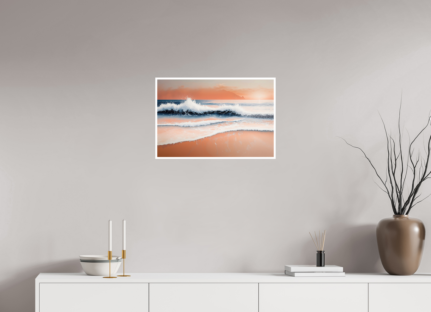 60 x 40 cm, Fine Art Print Hahnemühle Baryta Brandung in Pastell