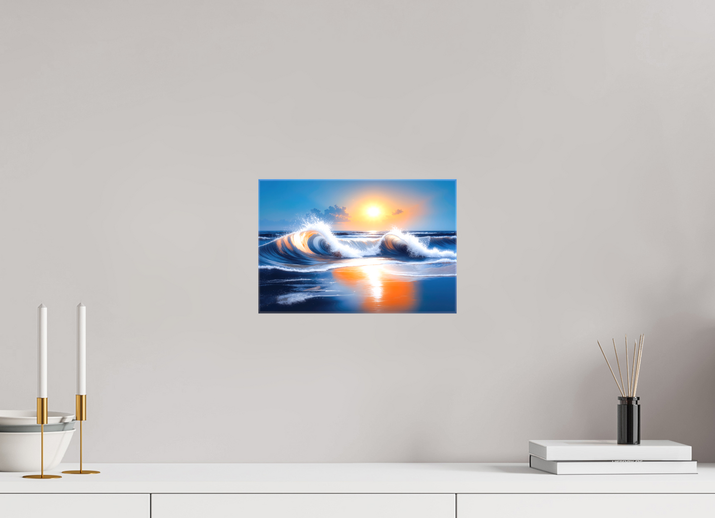 30 x 20 cm, Leinwand glänzend Brandung im Licht