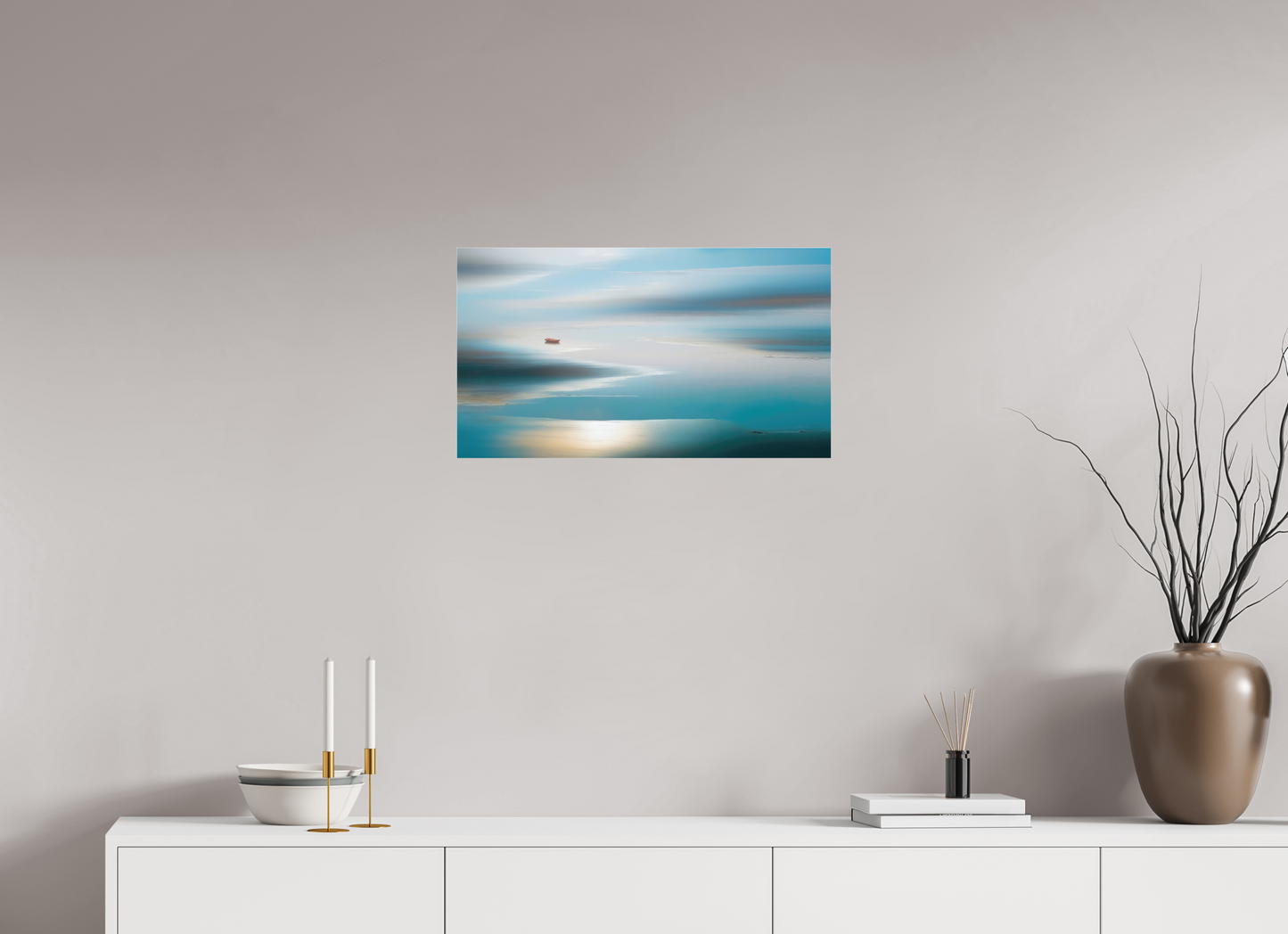 64 x 36 cm, Acrylglas glänzend standard Boot im Wattenmeer-06