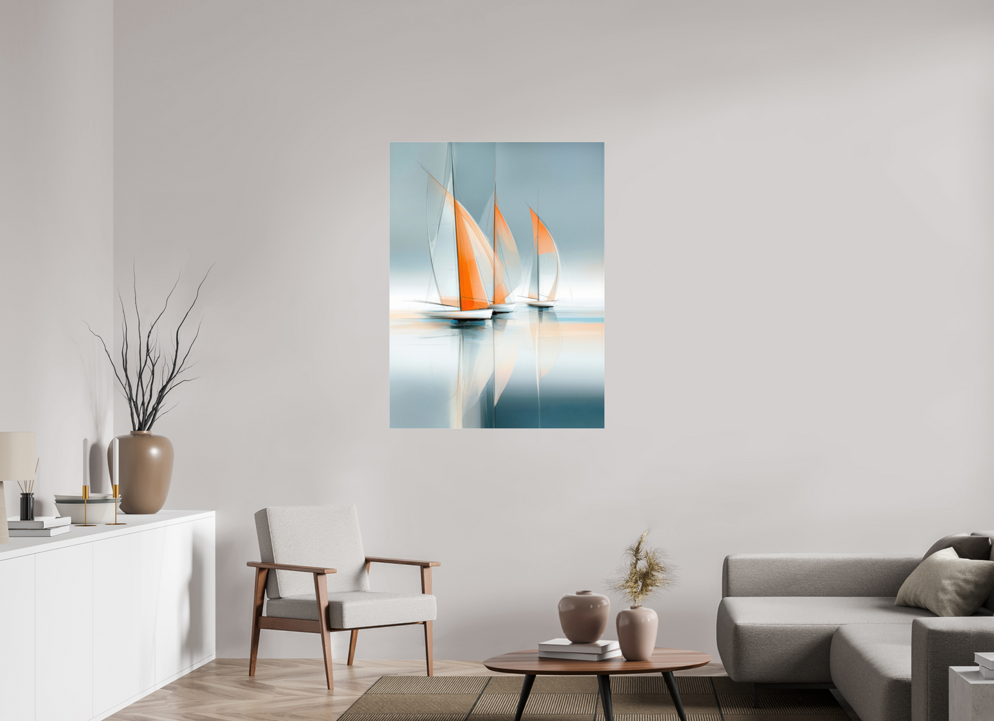 90 x 120 cm, Acrylglas glänzend standard Linien im Wind