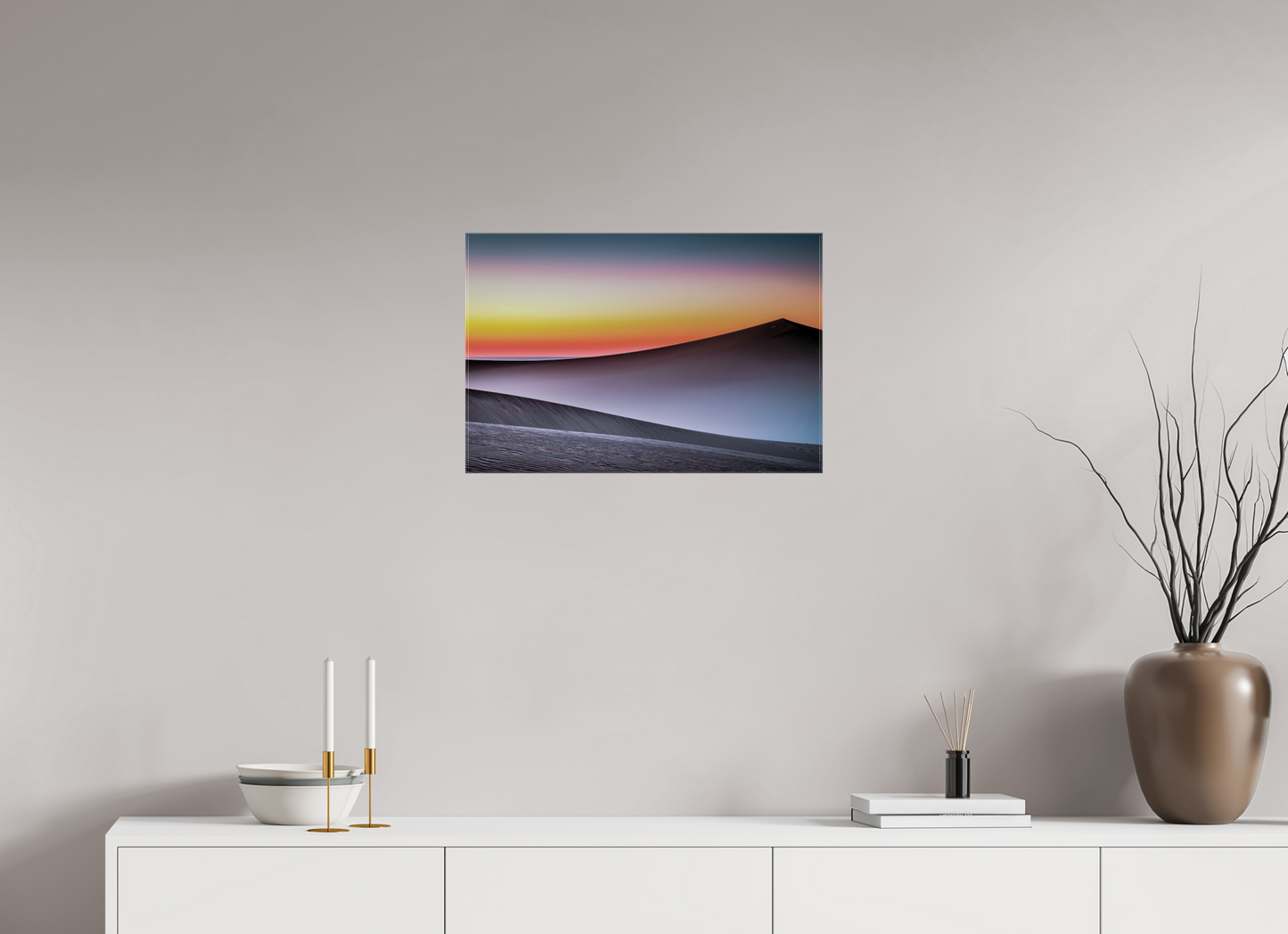60 x 40 cm, Leinwand glänzend Dämmerung über der Düne