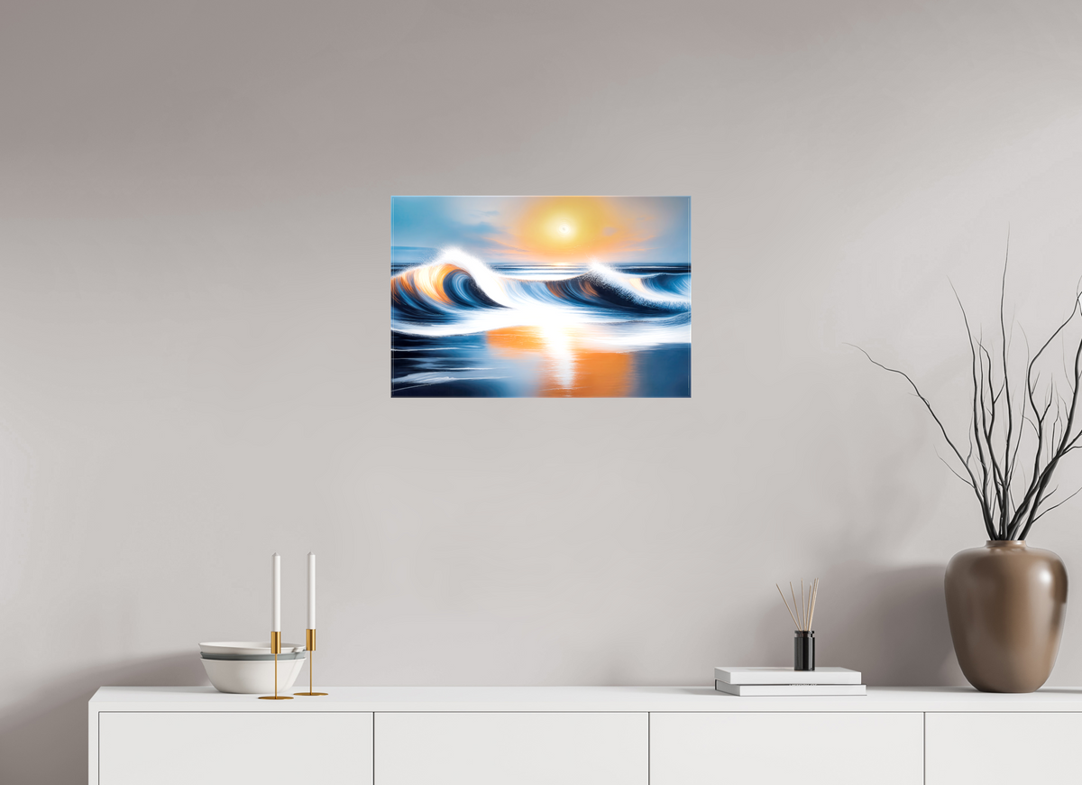 60 x 40 cm, Leinwand glänzend Dialog der Wellen—Wandkunst, Fine Art Print, Leinwand, Acryldruck, Alu-Dibond
