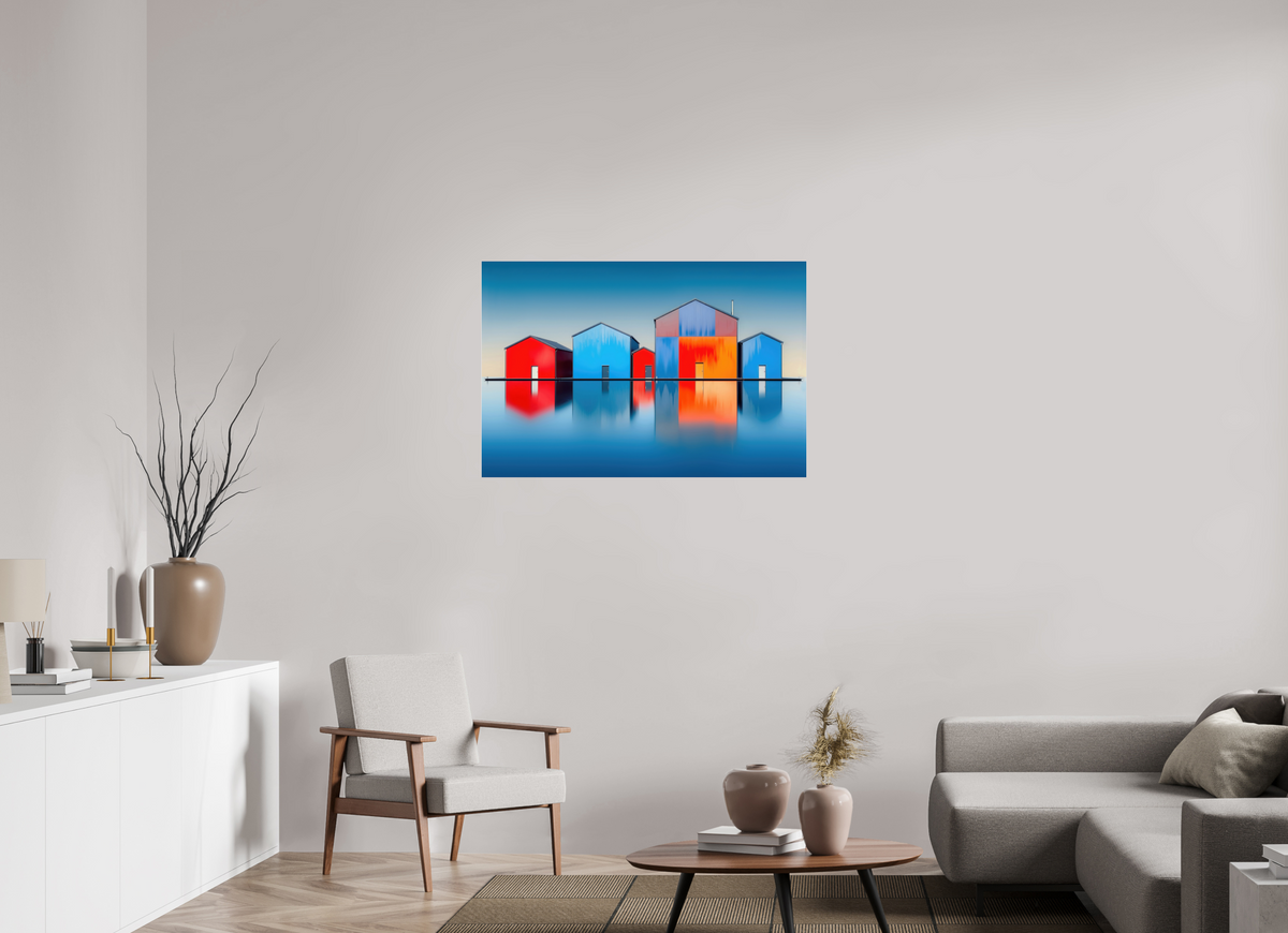 105 x 70 cm, Acrylglas glänzend standard Farbklang am Wasser—Wandkunst, Fine Art Print, Leinwand, Acryldruck, Alu-Dibond