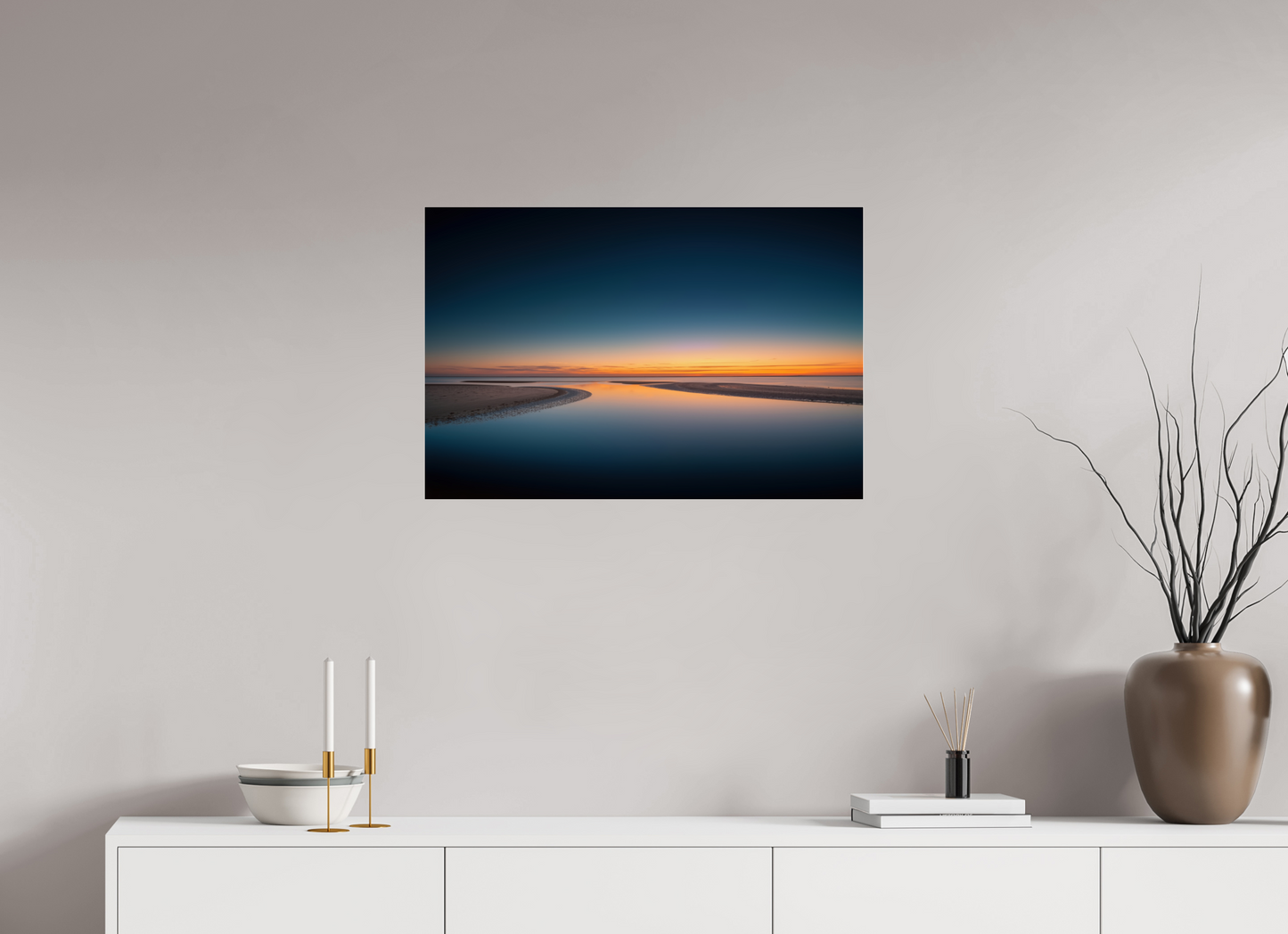 75 x 50 cm, Acrylglas glänzend standard Stille über dem Watt-02